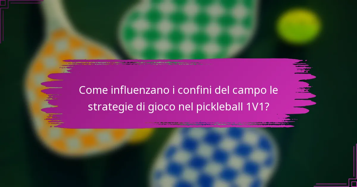 Come influenzano i confini del campo le strategie di gioco nel pickleball 1V1?