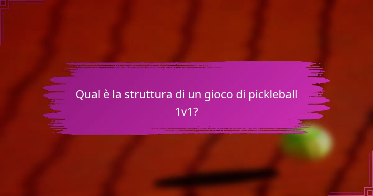 Qual è la struttura di un gioco di pickleball 1v1?