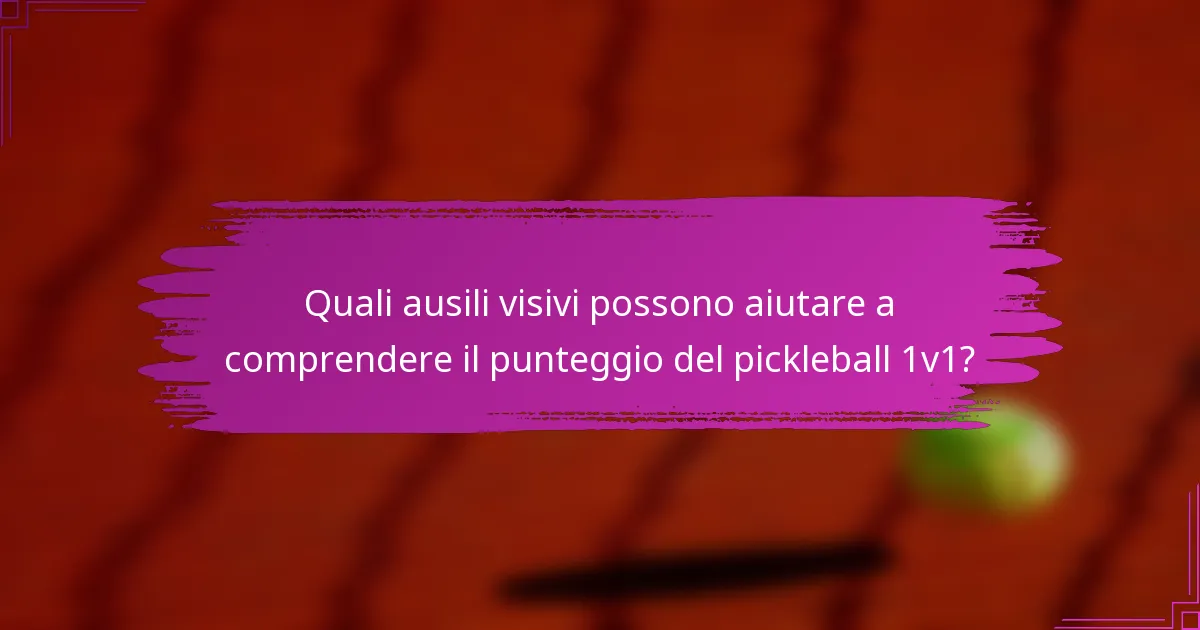 Quali ausili visivi possono aiutare a comprendere il punteggio del pickleball 1v1?