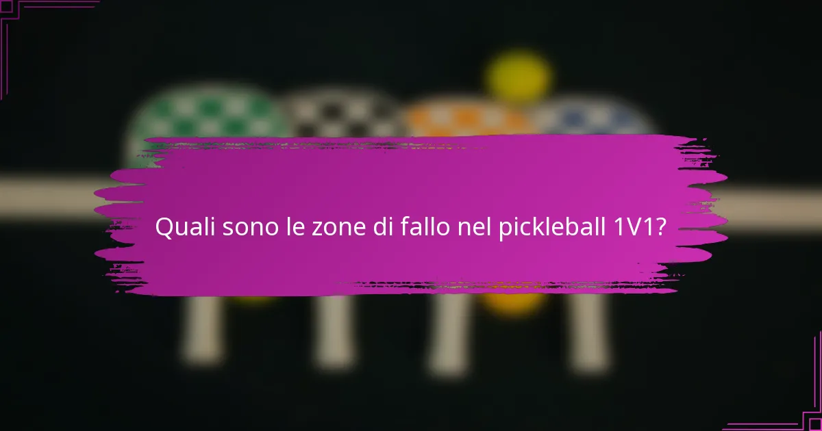 Quali sono le zone di fallo nel pickleball 1V1?